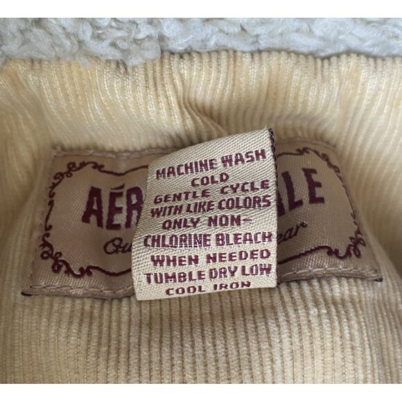 Aeropostale Women’s Small Tan Corduroy Jacket Faux Fur Trim y2k - Picture 6 of 6
